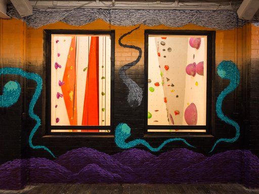 Mural at climbing gym by Jonny Scholes