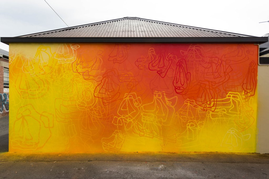 Bright gradient mural by Jonny Scholes