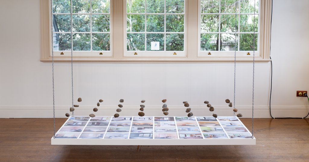Wide angle view of Lost Bedrooms installation by Jonny Scholes.