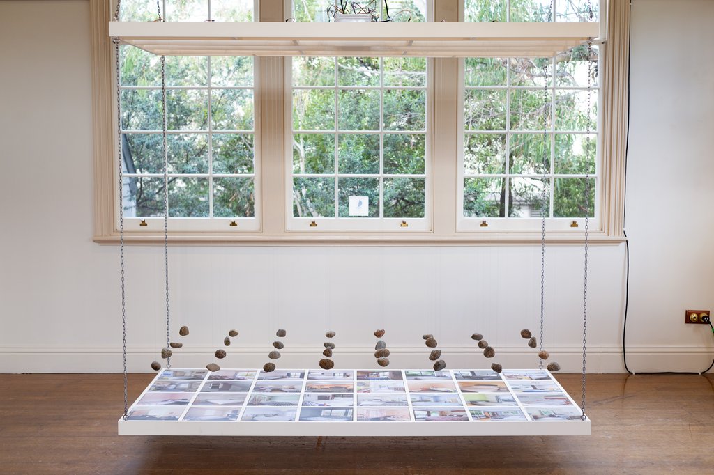 Wide angle view of Lost Bedrooms installation by Jonny Scholes.