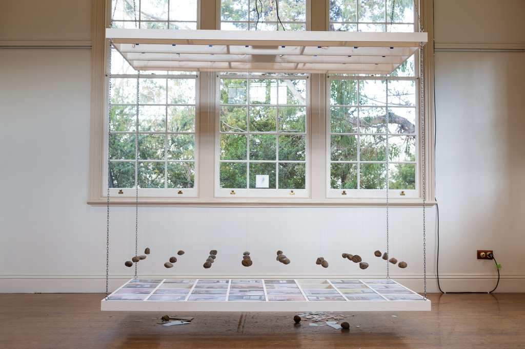 Wide angle view of Lost Bedrooms installation by Jonny Scholes.