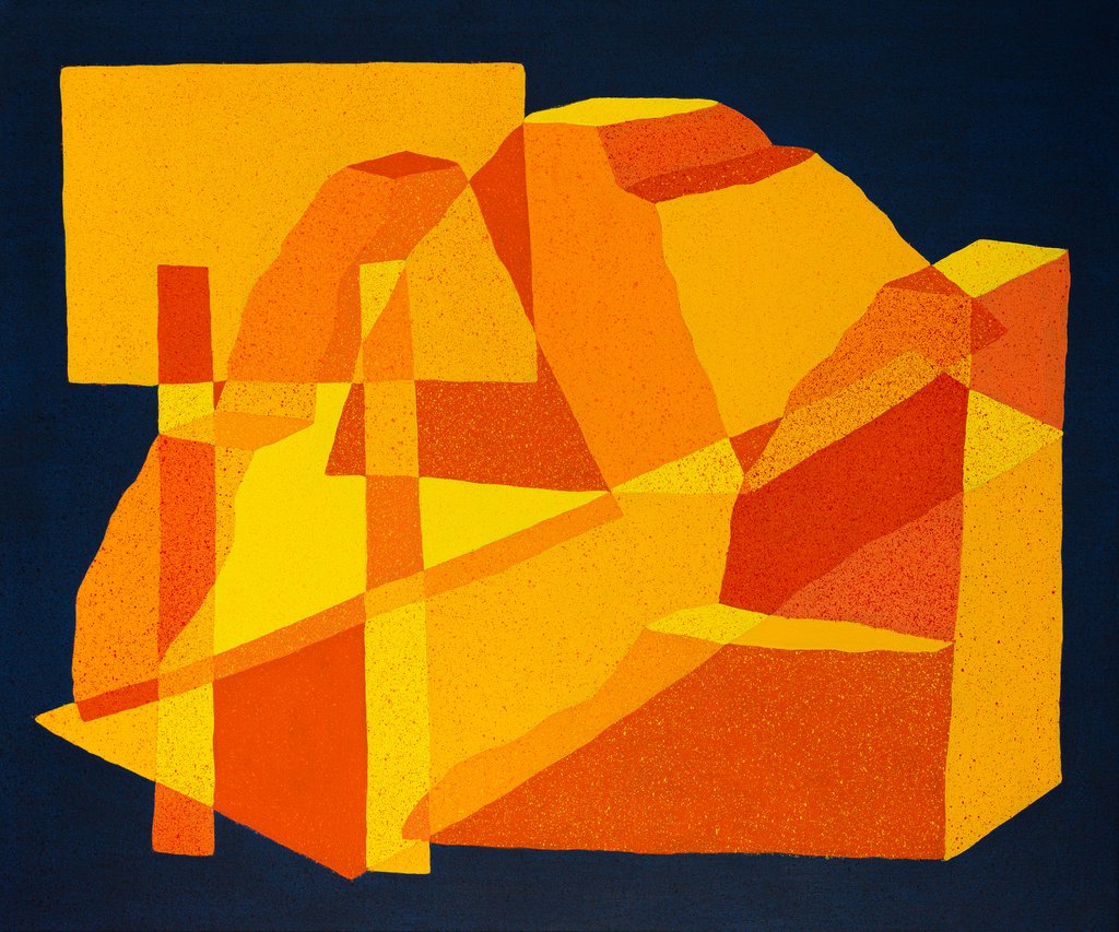 Western Cut, 2024, acrylic on canvas. Painted by Jonny Scholes.