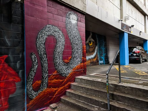 Bidencopes Lane critter street art by Jonny Scholes